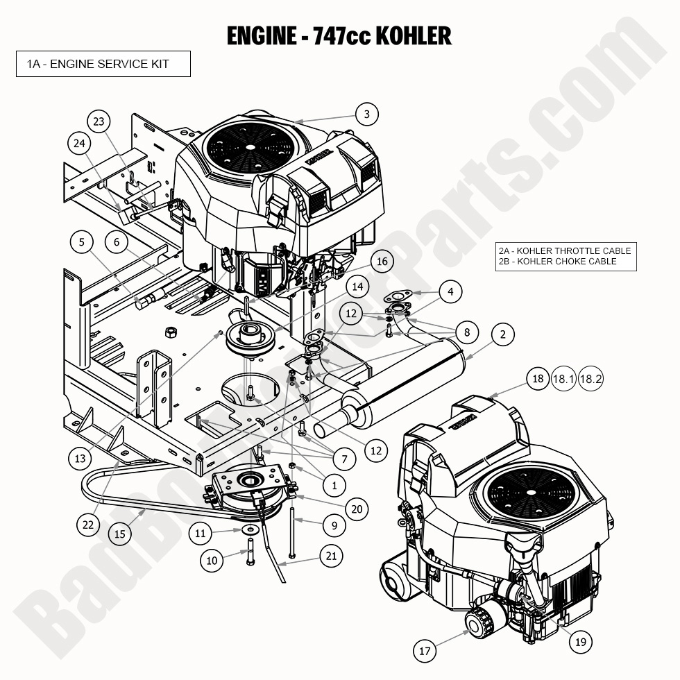 2223 - Bad Boy Mower Parts Lookup > 2020 > Maverick > Engine - Kohler ZT740
